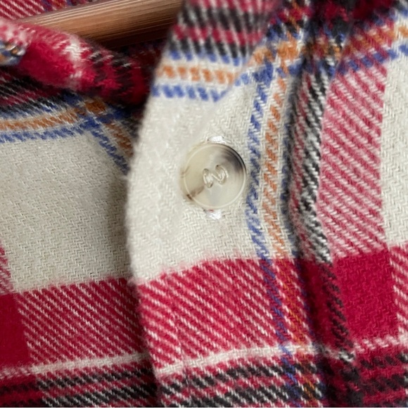 EUC Zara Men's Red and Black Plaid Flannel Button Down Shirt Shacket, Large - Picture 10 of 14
